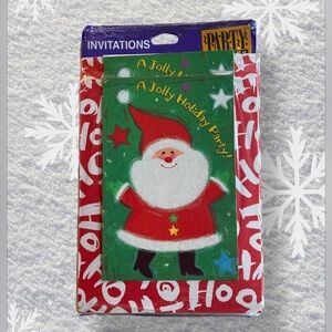 Pack of 8 Vintage Santa Claus St Nick Kris Kringle Christmas Invitations